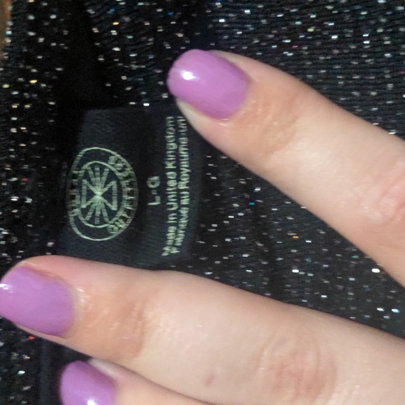 Urban Outfitters Black Sparkle Glitter Mini Skirt Size Large with Slit - Picture 2 of 2